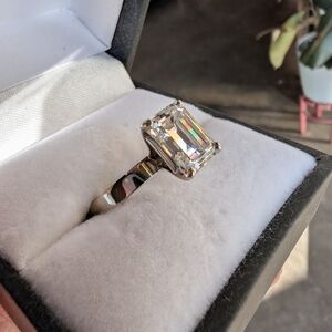 3 Carat Moissanite Emerald Cut Wedding
